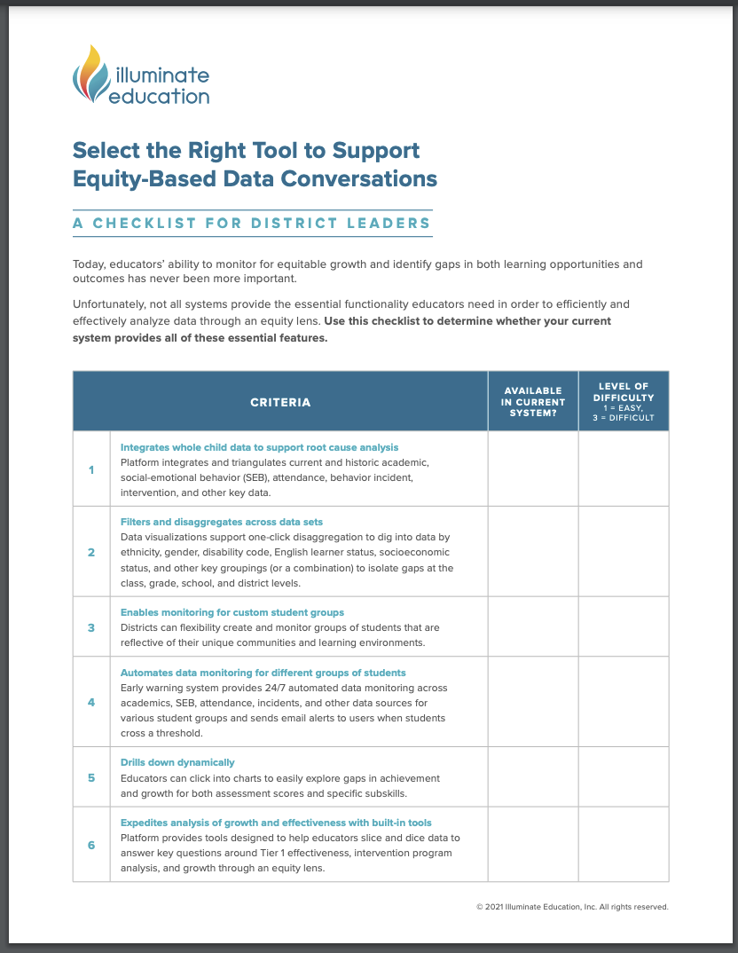 Select the Right Tool to Support Equity-Based Conversations